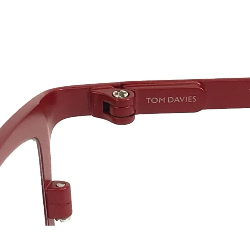 Tom Davies Eyeglasses Frames TD770 Col. 2322 Matte Red Rectangle 55-16-140